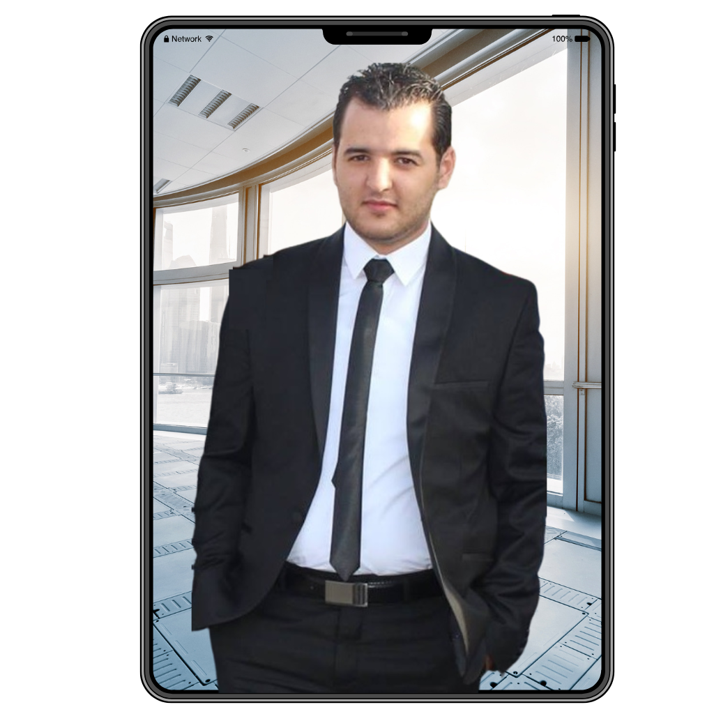 Concept futuristic d'une tablette affichant ma photo en arrière plan